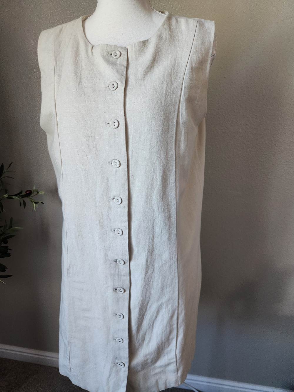 Sincerely Jules Cream Button-Front Mini Dress